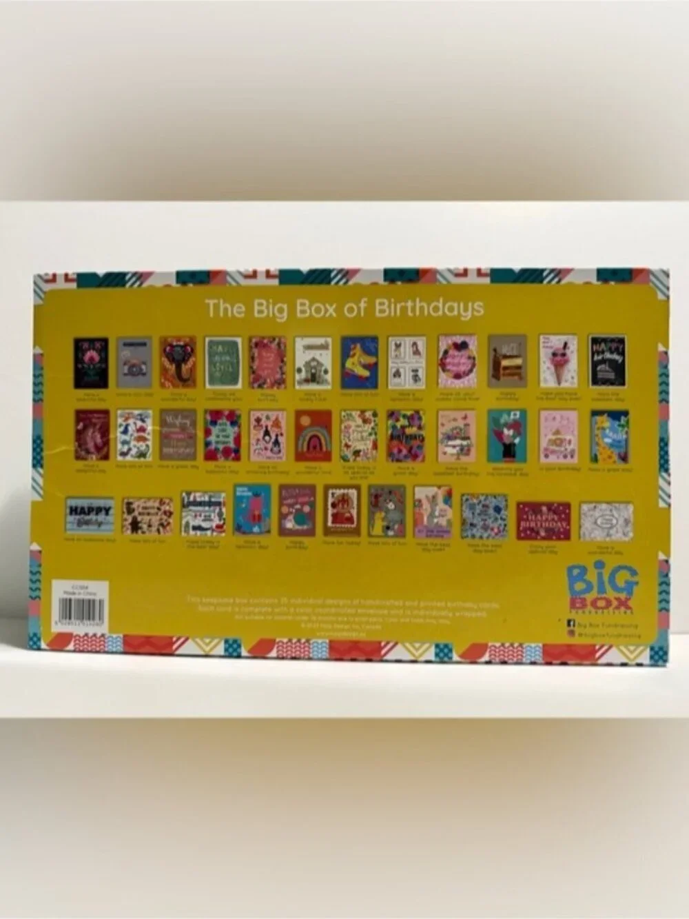 Big Box of Birthdays Card Set 22 Cards Assorted Designs Gift Box